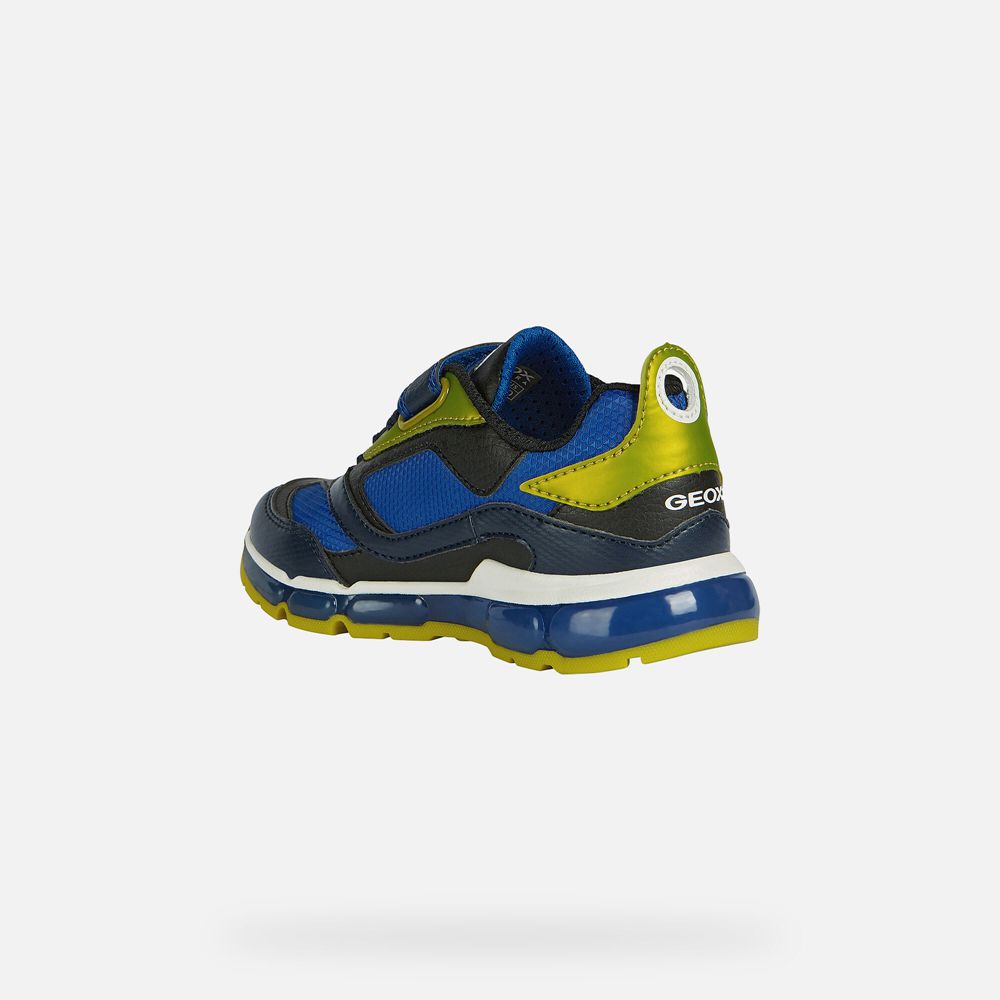 Tenis Geox Menino Azul Marinho/Verdes - Android - SBPXC5679